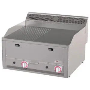 Diverso WR-GPMD-25 Double gas griddle, 1/2 smooth 1/2 grooved -Top-