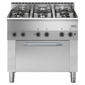 Diverso WR-C5FV-65 Gas range 5 burners, electric convection oven 4x GN 1/1