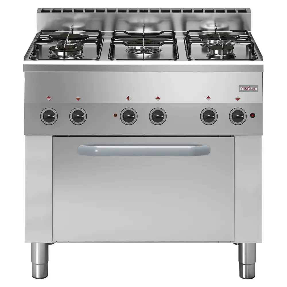 Diverso WR-C5FV-65 Gas range 5 burners, electric convection oven 4x GN 1/1