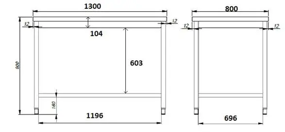 800 WORKTABLE OPEN FRAME 1300 - Image 2