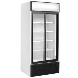 Diamond DRINK-90S-P9 Self Service Drink Display w/ Lightbox & Sliding Doors, 760 Litres