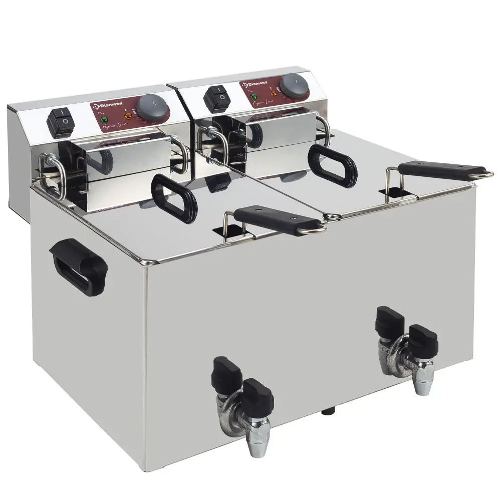 Diamond EF102-TN Double Basket Countertop Electric Fryer, 9kW