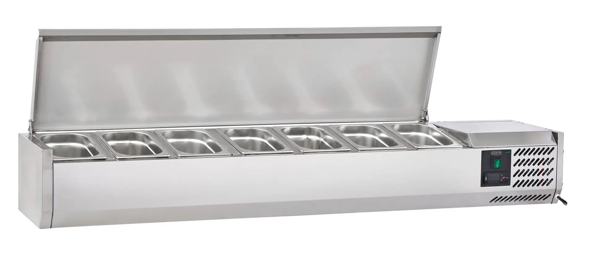 Sterling Pro Cobus SPT1600-330-SS Topping Well with Stainless Steel Lid, 7 x GN1/4 - Image 2