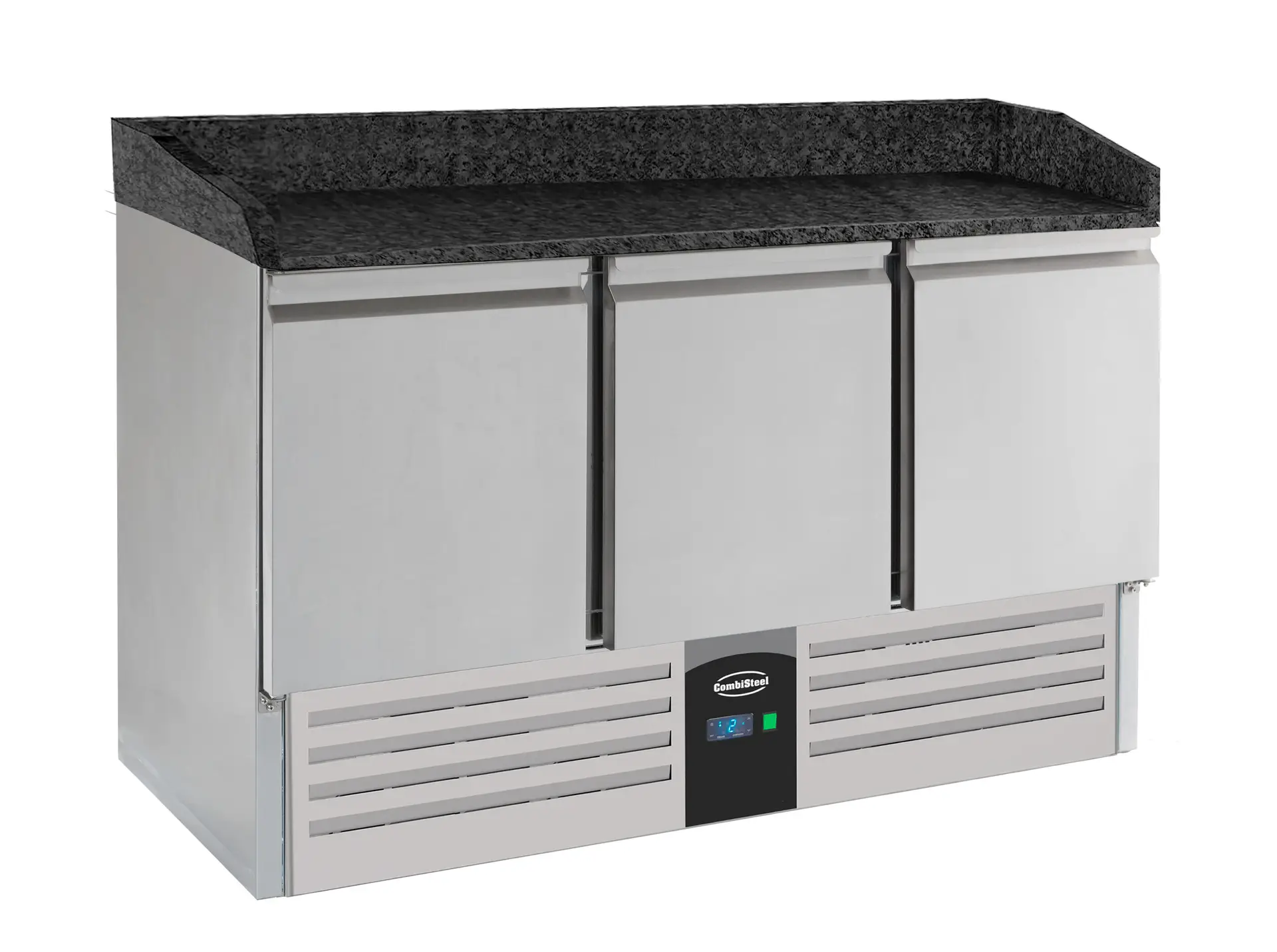 PIZZA COUNTER 3 DOORS BLACK GRANITE WORKTOP