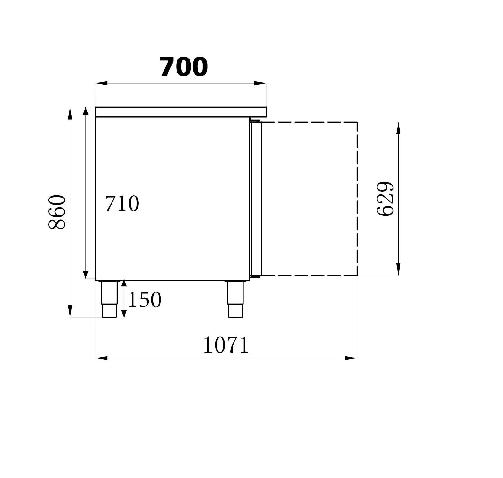 700 REFRIGERATED COUNTER 2 DOORS - Image 2