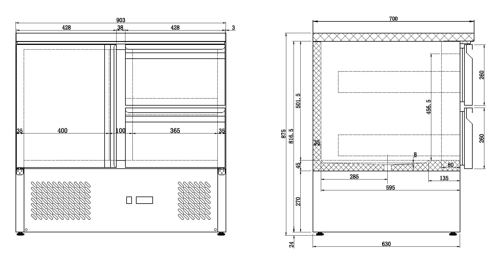 REFRIGERATED COUNTER 1 DOOR/2 DRAWERS - Image 3