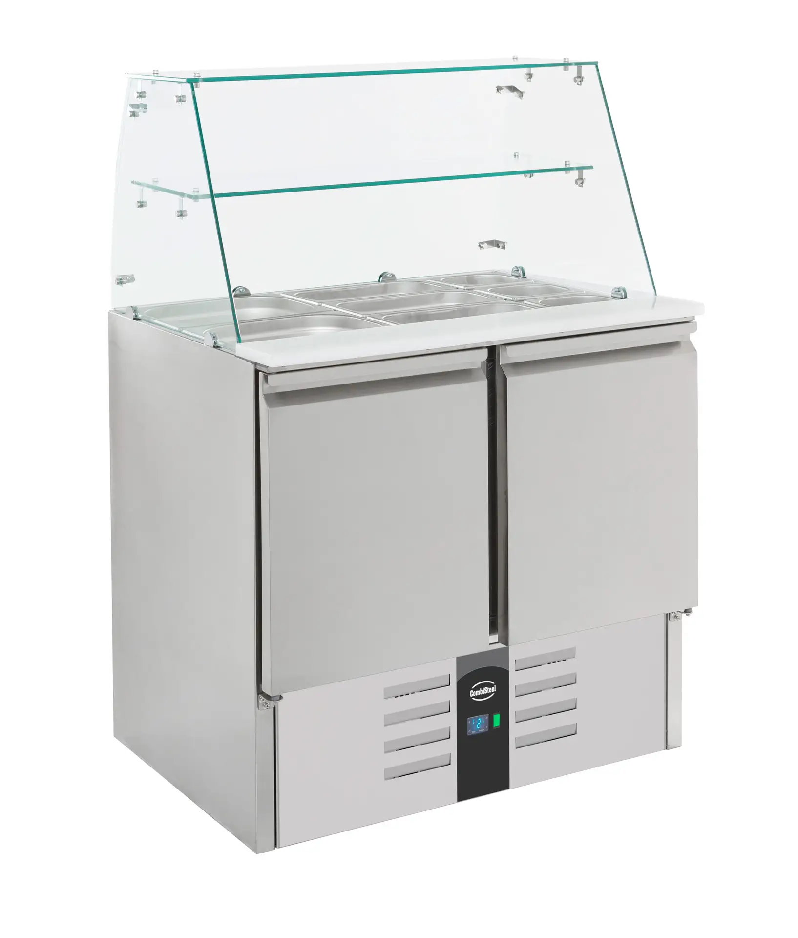 REFRIGERATED SALADETTE WITH GLASS COVER 2 DOORS