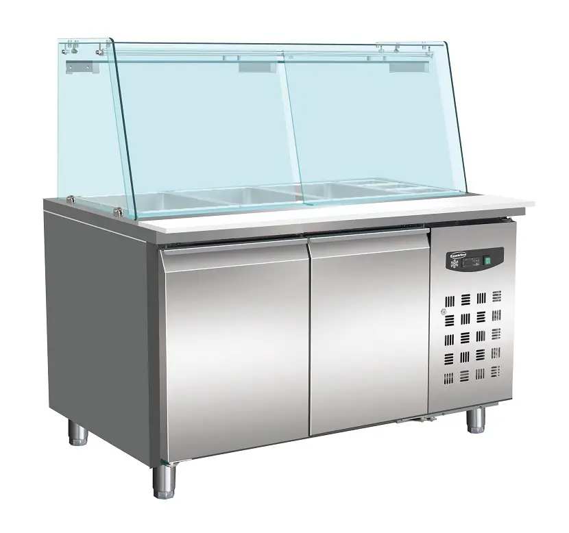 REFRIGERATED BAKERY COUNTER WITH GLASS COVER 2 DOORS 4x 1/1 GN CONTAINER