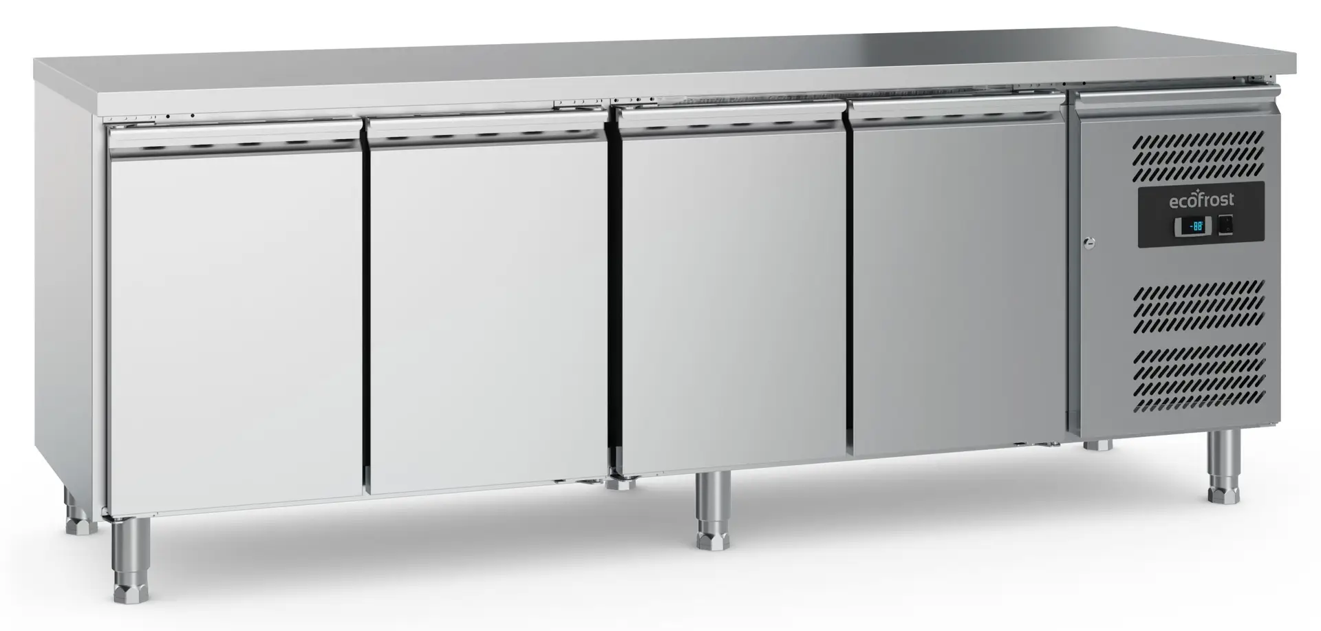 700 REFRIGERATED COUNTER 4 DOORS WITH ADJUSTABLE FEET