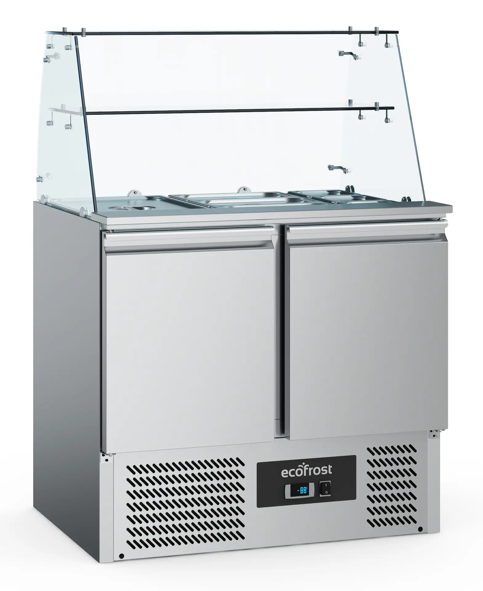 REFRIGERATED SALADETTE WITH GLASS COVER 2 DOORS