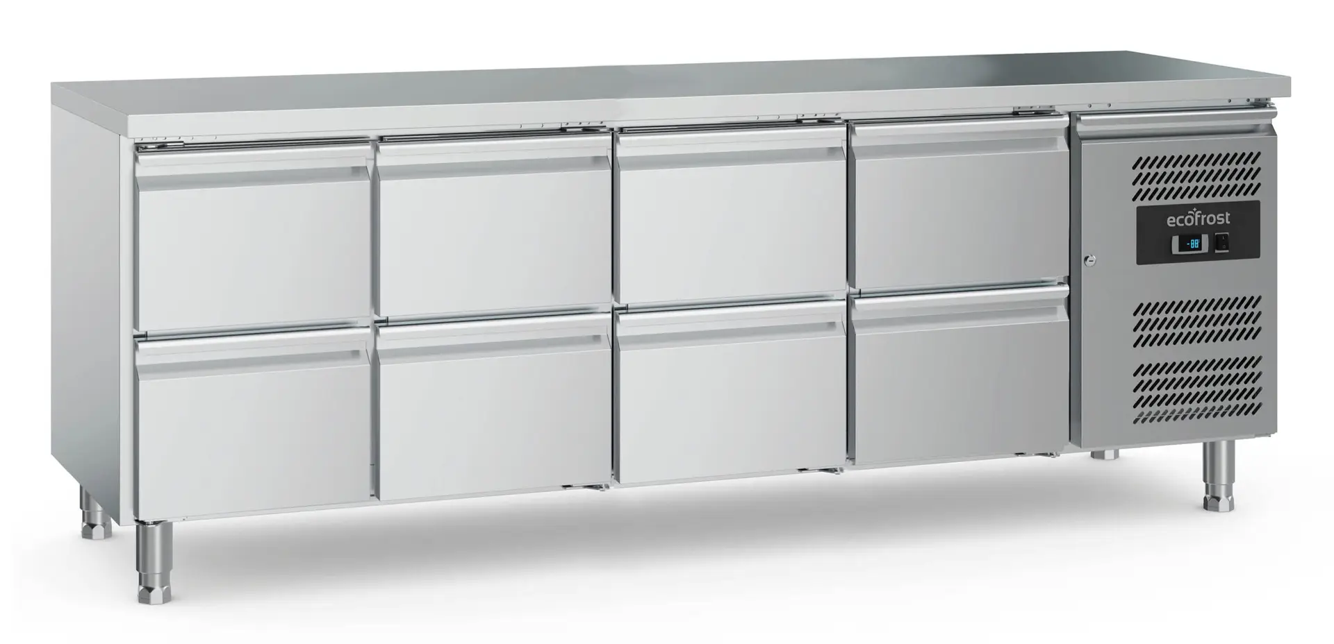 700 REFRIGERATED COUNTER 8 DRAWERS WITH ADJUSTABLE FEET