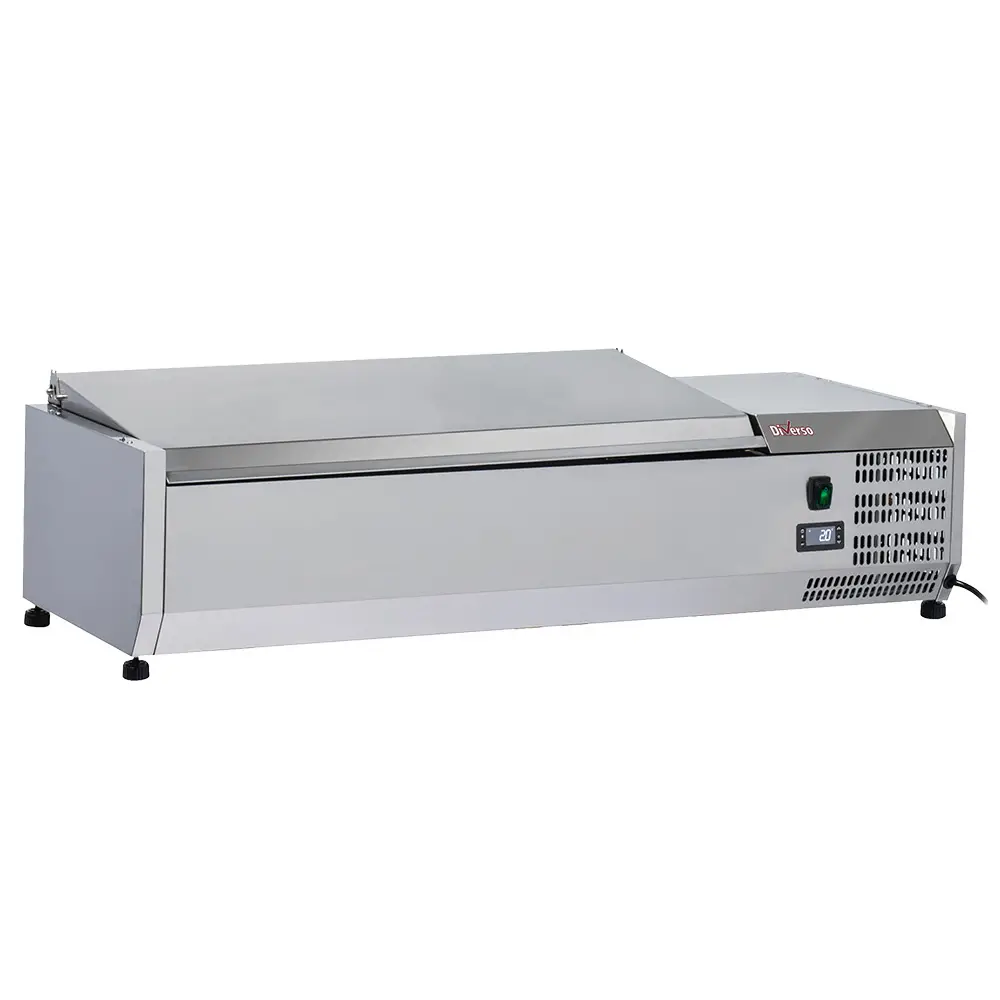Diverso WR-SY12-C1 Topping shelf 3 x GN 1/3 & 1x GN 1/2 -150 mm, with stainless steel lid