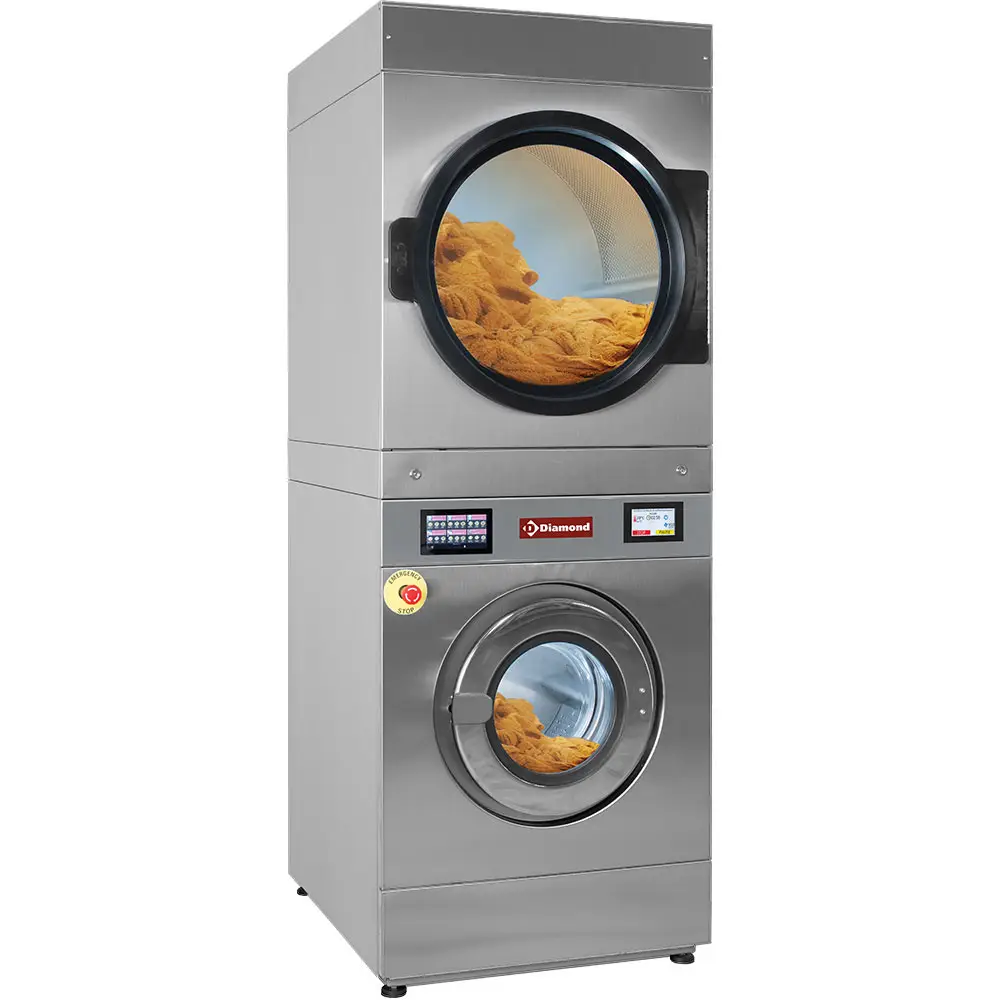 Diamond DEES/14-TS-LIQ Stacked Washer & Rotary Dryer Combo with Touch Screen, 14kg Washer / 14kg Dryer