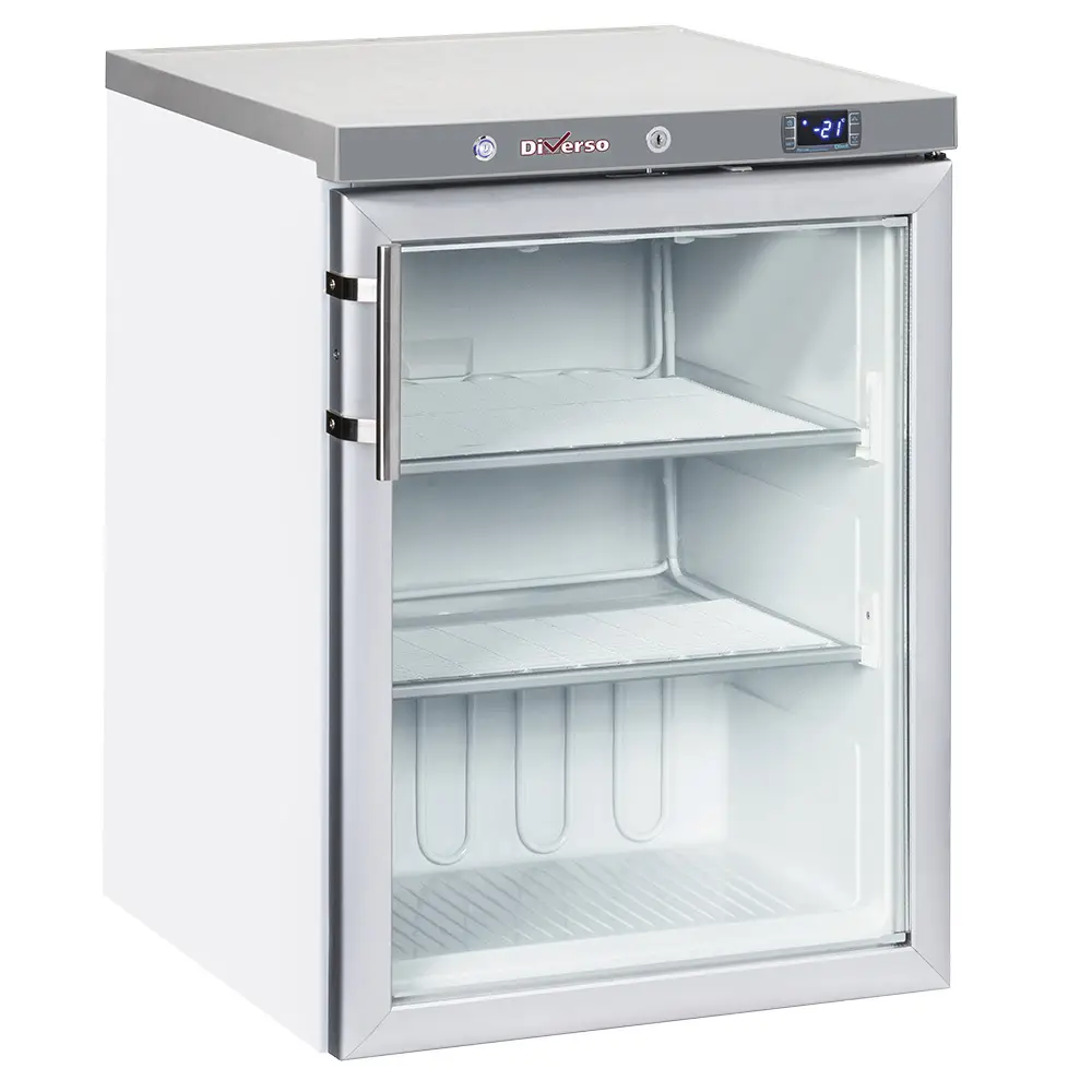 Diverso WR-NG21-LV Static freezer, glass door, 200 liters - White