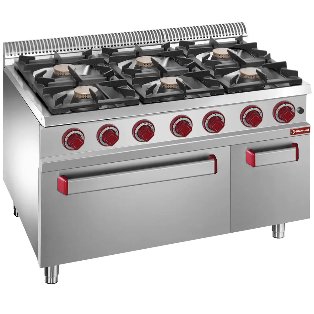 Diamond G7/6BFA11 6 Burner Gas Range on Closed Cupboard