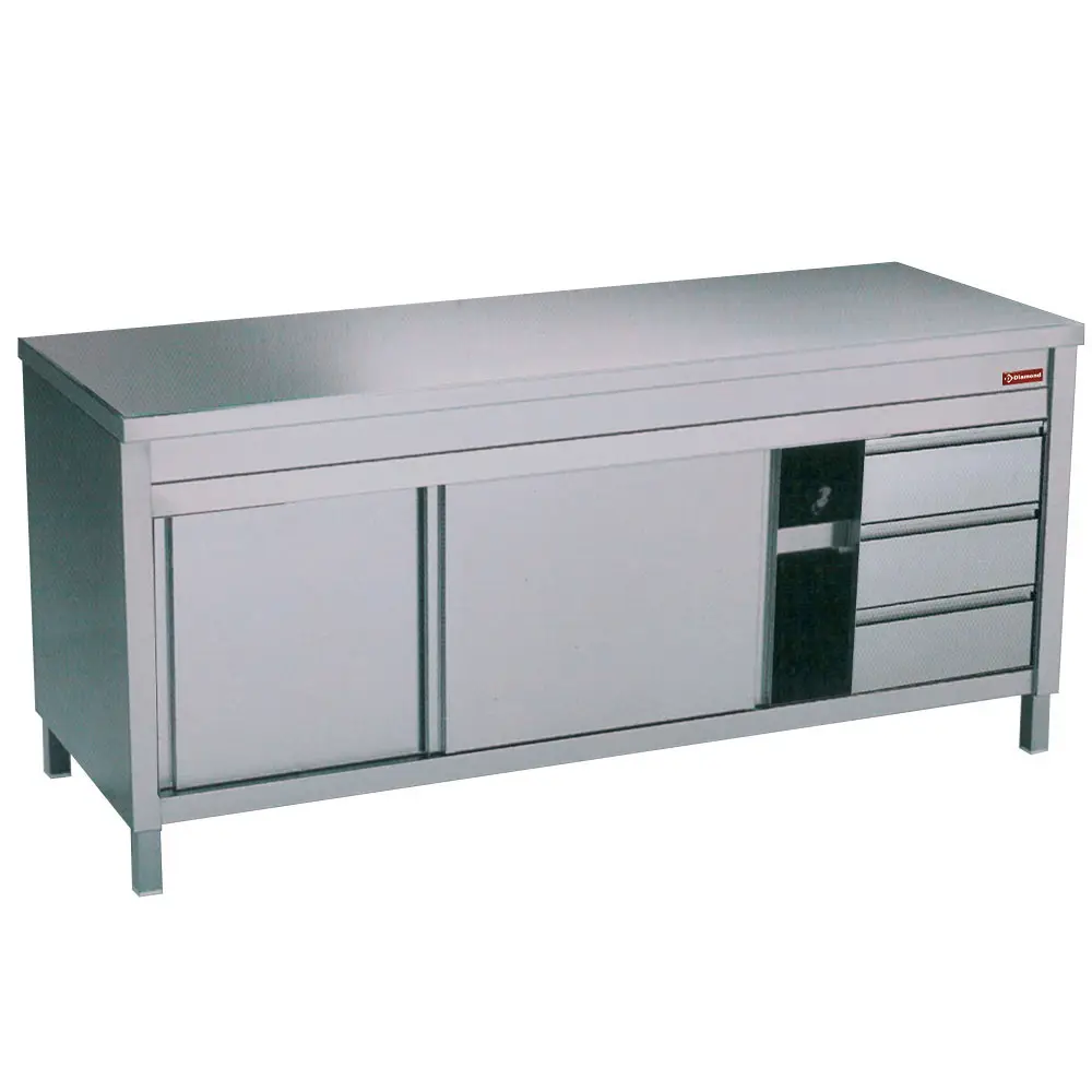 Diamond TA167CD/U Table On Neutral Cupboard And 3 Drawers On The Right