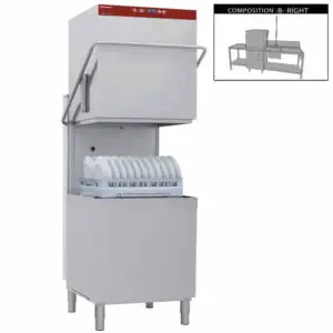 Diamond DCR37/6-AC/B-D Passthrough Hood Dishwasher with 1 Entry/Exit Table, Left Side Pre-wash Table