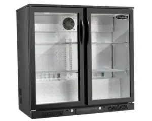 Sterling Pro SP2HC-LOW-BH Hinged Double Door Low Height Bottle Cooler, 180 x 330ml Bottles