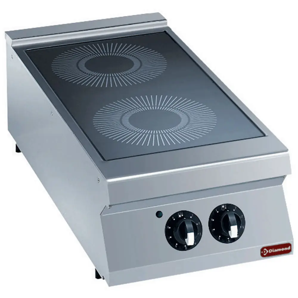 Diamond E22/2VC4T-N Vitroceramic Electric 2 Induction Hob Cooker, 6.8kW