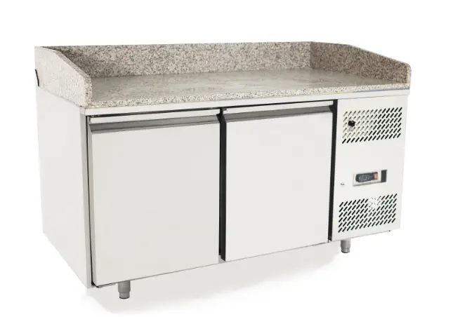 Atosa EPF3495GR 2 Door Granite Top Pizza Preparation Counter Fridge, 250 Litres - Image 2