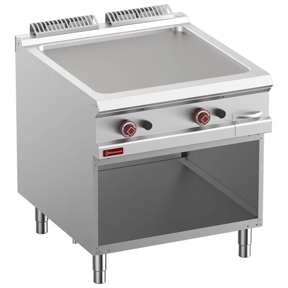 Diamond G9/PLA8-N Freestanding Smooth Fry Top Gas Griddle on Netrual Open cupboard
