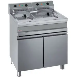Diverso WR-EF28-E2 Electric fryer, two 14-liter tanks on cupboard