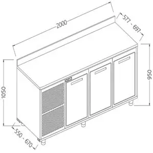 Diamond NLES20X Neutral Rear Cabinet, With Backsplash