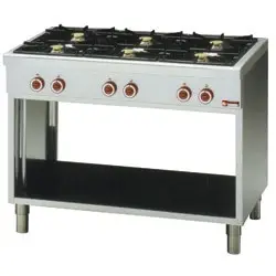 Diamond G65/6BP11-EC Floor Standing 6 Burner Gas Range on Open Cupboard