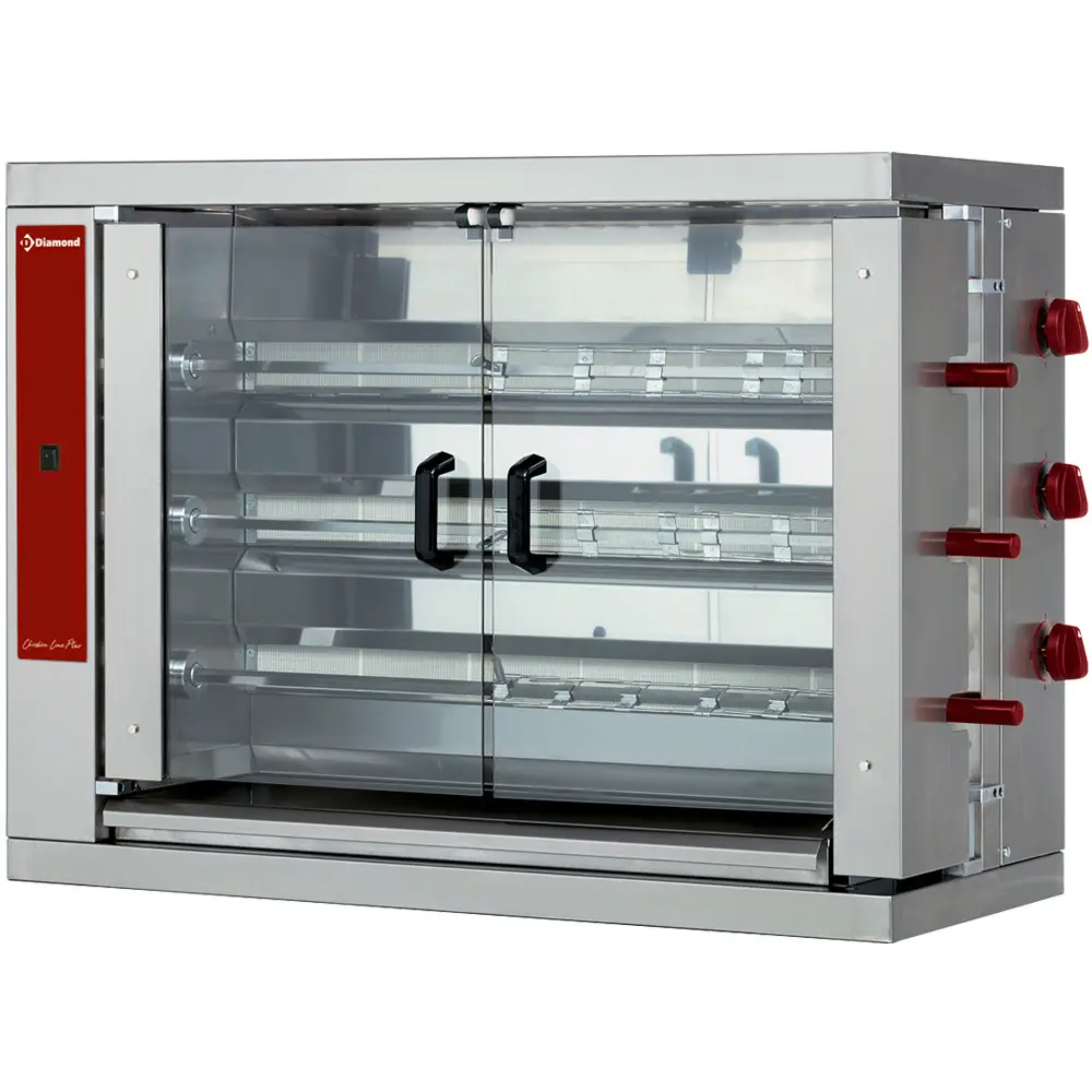 Diamond RVG/3-CM Gas Chicken Roaster, 3 Spits