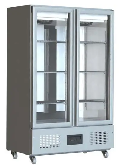 Foster FSL800G/11-172 Slimline Glass Double Door Refrigerated Upright Cabinet, 800 Litres