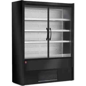 Diamond PD12/B5-R2C Ventilated refrigerated wall unit with glass sliding doors - BLACK