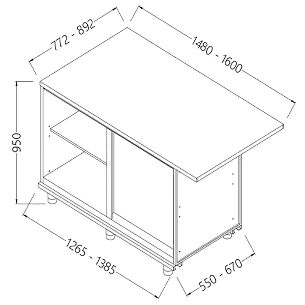 Diamond LC90DX/5 Neutral Bar Counter Units_Cashier Section (Right)