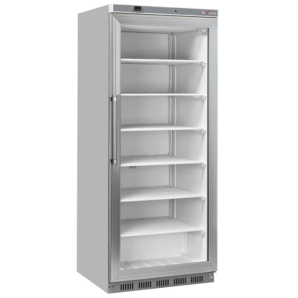 Diverso WR-NG61-XV Freezer, static, glass door, 600 liters - stainless steel