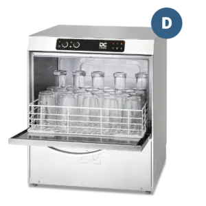 DC SG50D Standard Range 500mm Basket Frontloading Commercial Glasswasher with Drain Pump, 30 Pint Capacity
