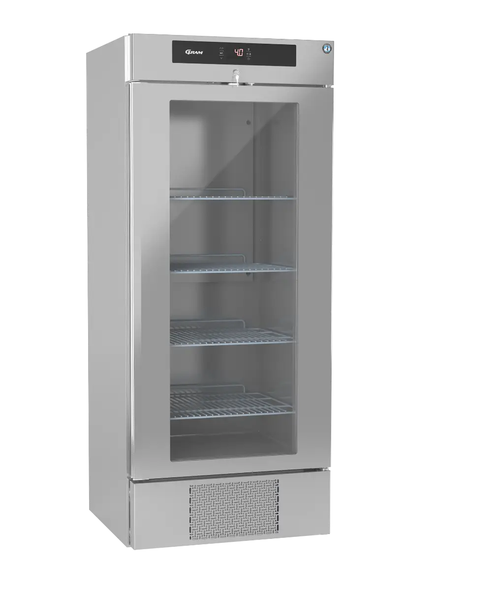 Hoshizaki Premier KG BW80 DR U Glass Single Door Stainless Steel Upright Display Refrigerator, 610 Litres