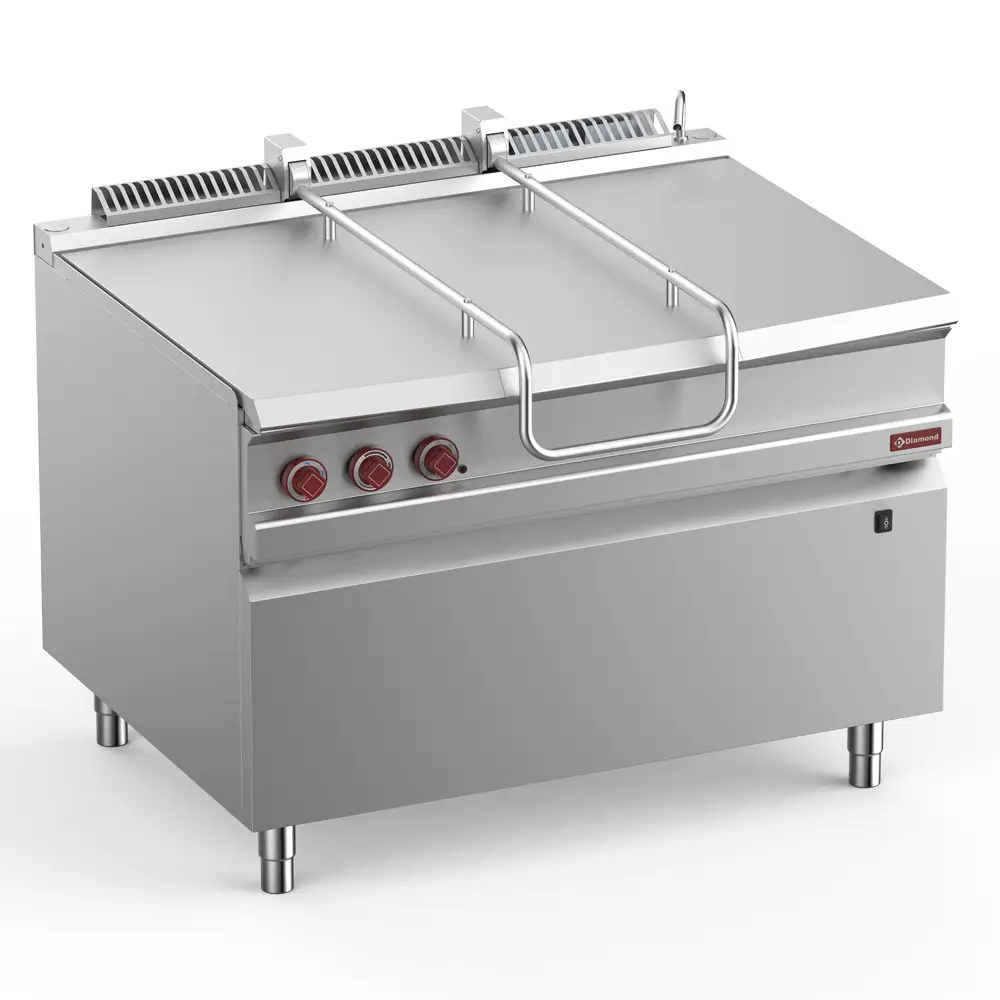 Diamond G9-BRI12-N Stainless Steel Tilting Gas Bratt Pan on Cupboard, 120 Litres