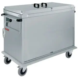 Diamond CTBM/3C-T Electric Bain Marie Carriage on Closed Cupboard with Lids & Tilting Door, 3 x 1/1 GN