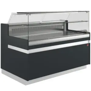 Diamond VB13XA1/R2 Flat Glass Black Refrigerated Serveover Counter, 2538mm