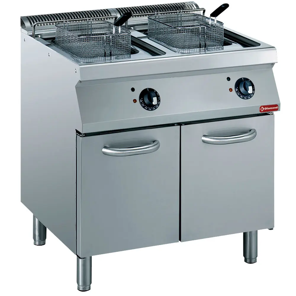 Diamond E17/F30A8-N Double Basket Freestanding Electric Fryer on 2 Neutral Closed Cupboards, 20kW - Image 2