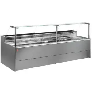 Diamond VZ15/G8-VR2 Flat Glass Grey Refrigerated Serveover Counter, 1500mm