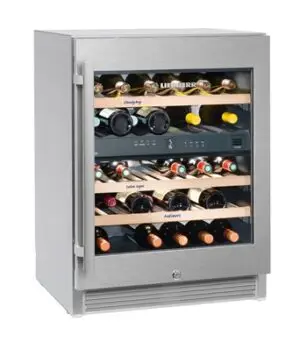 Liebherr WTes 1672 Vinidor Stainless Steel Glass Single Door Undercounter Wine Cabinet, 34 x 750ml Bottles