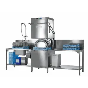 Hobart AUPLW-10B 500mm Basket Hood / Passthrough Dishwasher with Drain Pump, 18 Plates