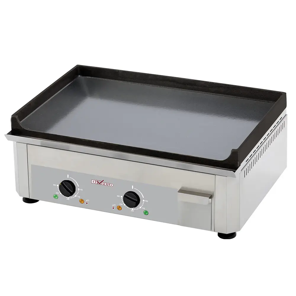 Diverso WR-EP60-SS Electric griddle plate, double, enamelled