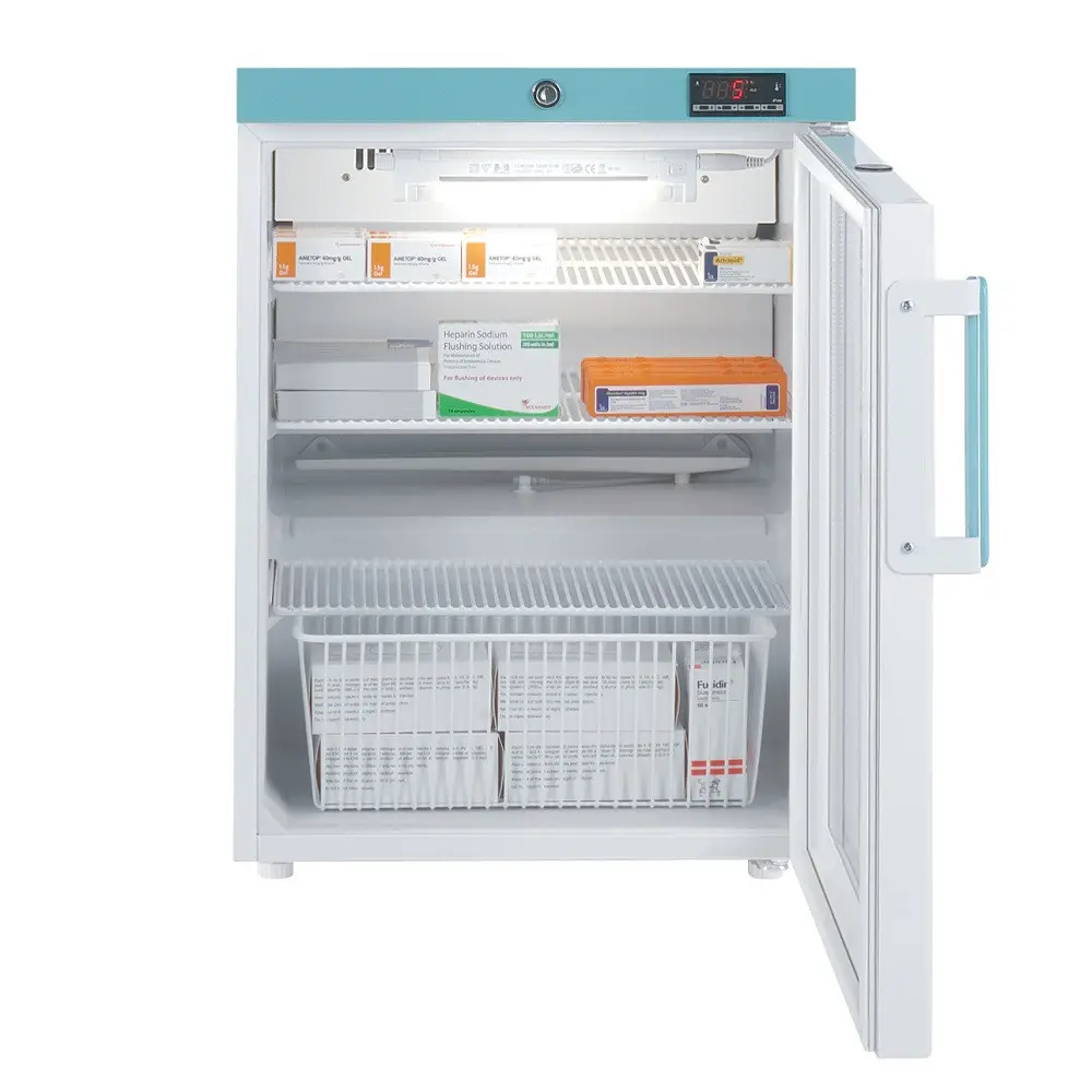 LEC Medical PEGR82UK Glass Single Door Pharmacy Essential Countertop Refrigerator, 82 Litres - Image 2