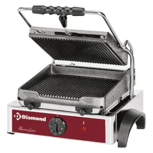 Diamond GR42 Ribbed Panini Electric Griddle, 1.8kW