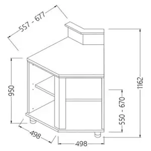 Diamond AB45X/5 Neutral Bar Counter Units With Fitting For Service Top 45° (Open)