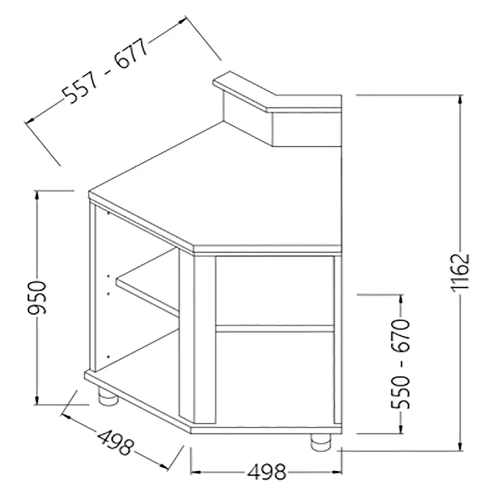 Diamond AB45X/5 Neutral Bar Counter Units With Fitting For Service Top 45° (Open)