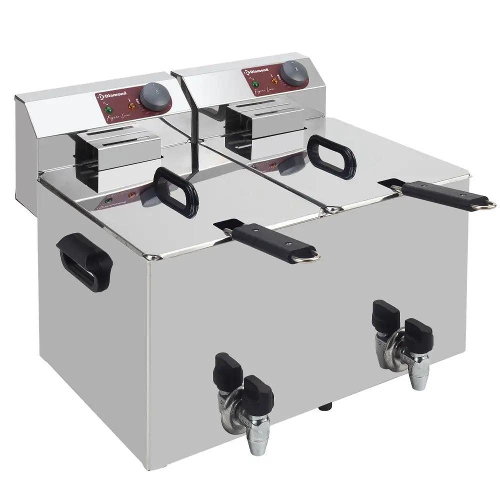 Diamond EF82-KN Double Basket Countertop Electric Fryer, 7kW