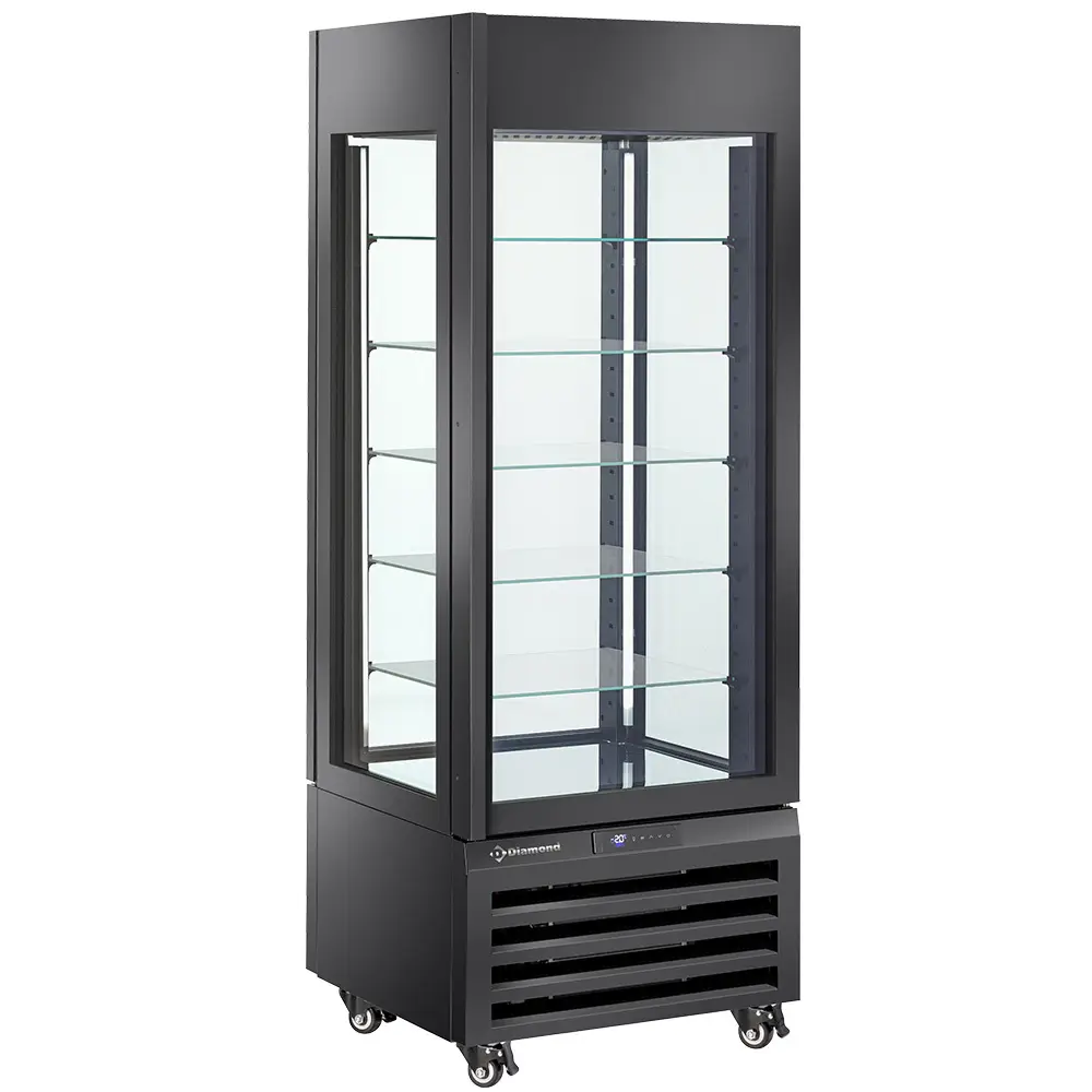 Diamond MAX-507-PB Black 5 Levels Glass Pastry Showcase, 440 Litres