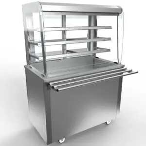 Moffat Versicarte Pro VC3RDTR Refrigerated Display, Open Front Size 3 with 3 Shelves & Chilled Well with Tray Rail Package